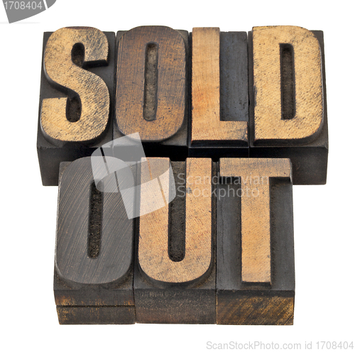 Image of sold out in letterpress type