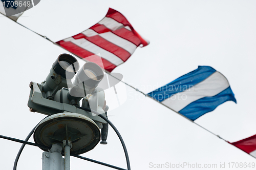 Image of The ship field-glass and alarm flags