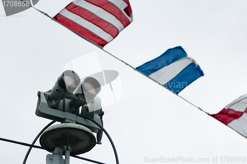 Image of The ship field-glass and alarm flags