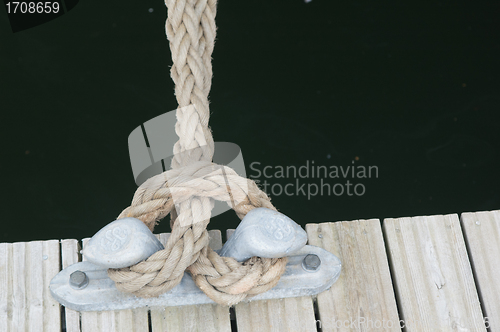Image of Sea knot on a ship deck 