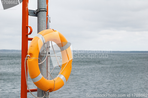 Image of Lifebuoy ring on a background of the sea