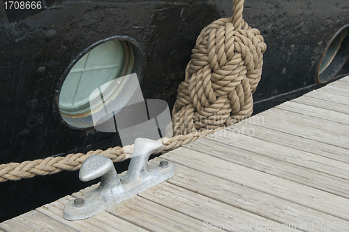 Image of Sea knot on a ship deck