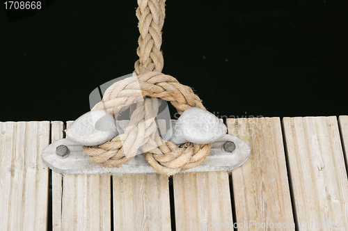 Image of Sea knot on a ship deck 