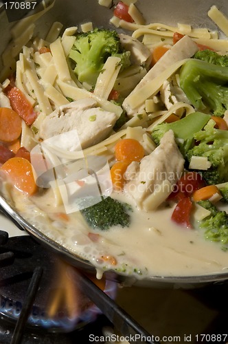 Image of pasta primavera with chicken