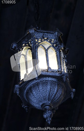 Image of Beautiful latern in winter landscape