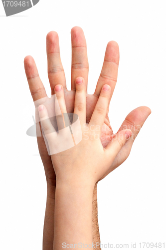 Image of hands of the baby