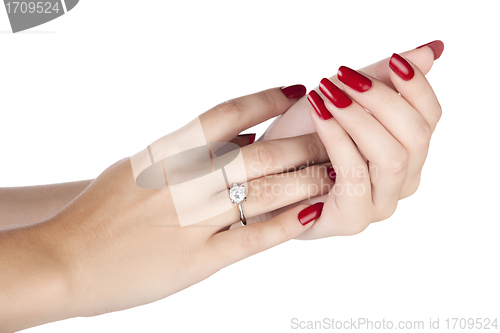 Image of woman wearing a diamond ring