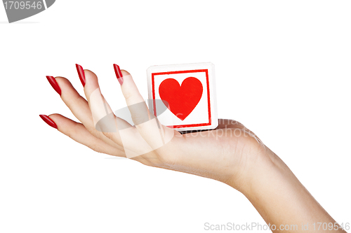 Image of woman's hand with heart