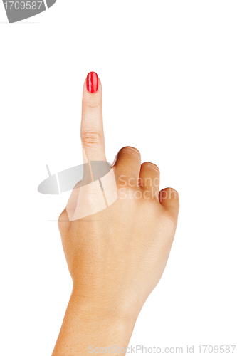 Image of woman finger pointing