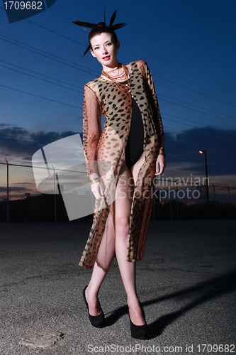 Image of High Fashion Editorial Concept With a Beautiful Woman