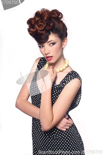 Image of  Pin Up Style Girl in Studio