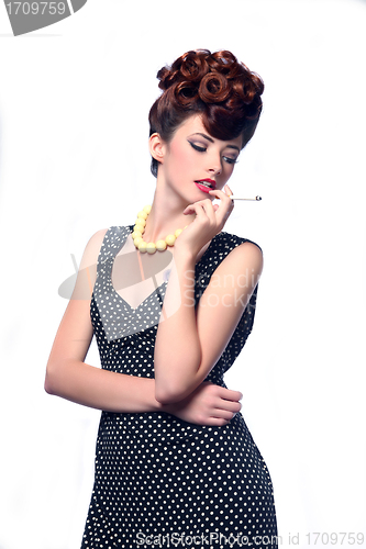 Image of High Fashion Editorial Concept With a Beautiful Woman