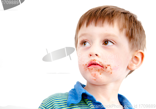 Image of Toddler eating chocolate