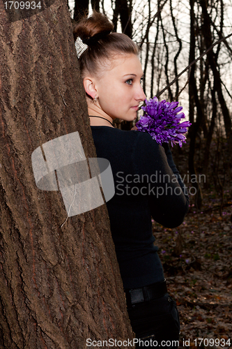 Image of girl with snowdrops