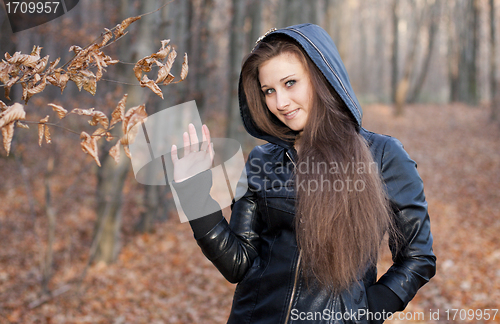 Image of the girl in the woods