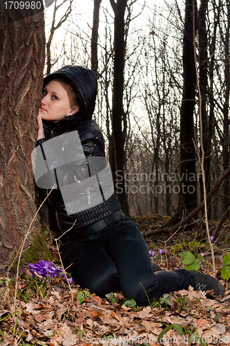 Image of girl with snowdrops