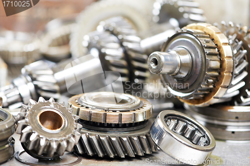 Image of Close-up of automobile engine gears