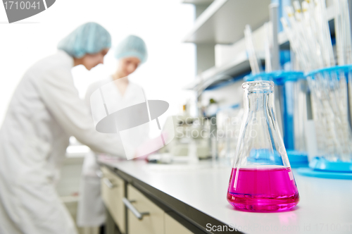 Image of medical female scientists in a laboratory