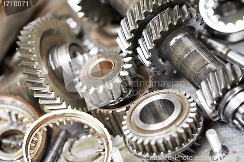 Image of Close-up of automobile engine gears