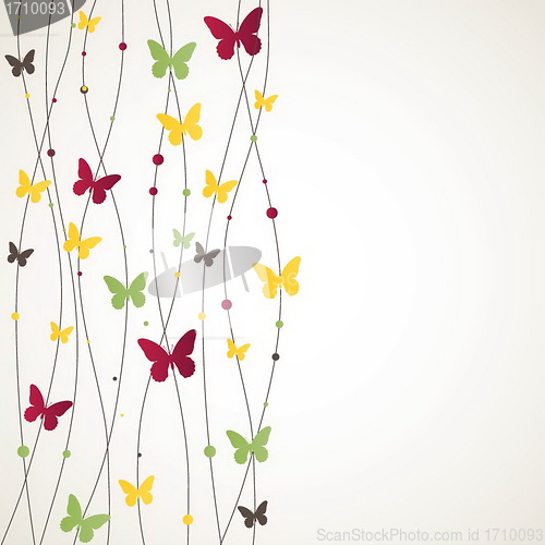 Image of Background with Butterfly. Vector illustration