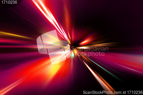 Image of speed motion on night road