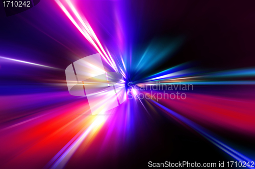 Image of speed motion on night road