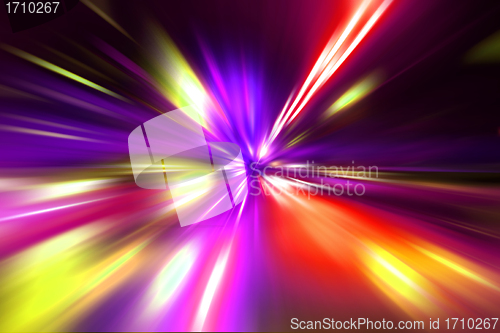 Image of speed motion on night road