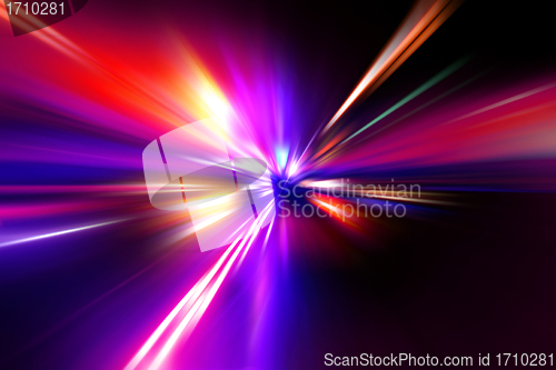 Image of speed motion on night road