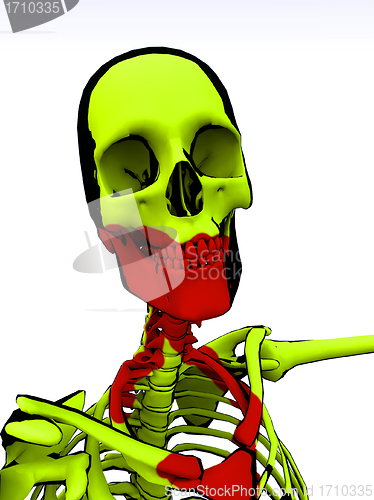 Image of Cartoon Skeleton With Blood 