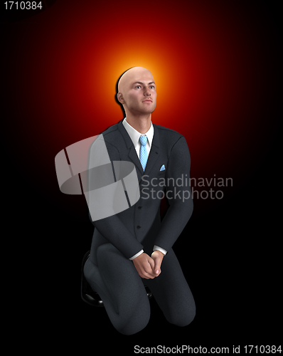 Image of Businessman Preying