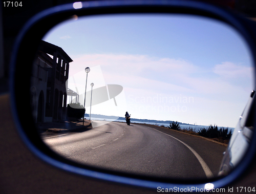 Image of Curve in a rear view mirror
