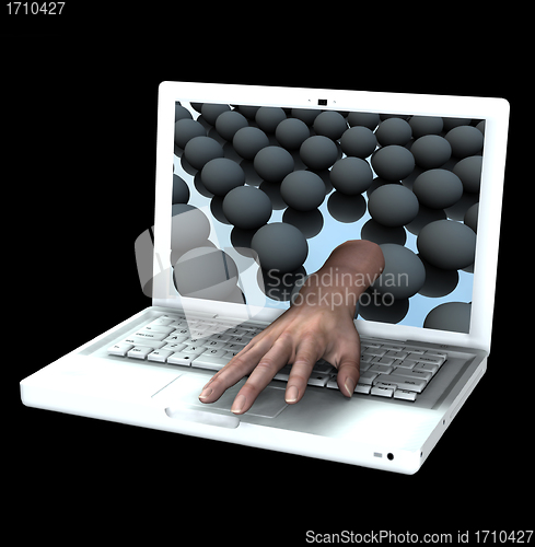 Image of Hand Out Of Laptop