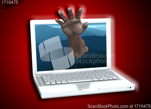 Image of Hand Out Of Laptop