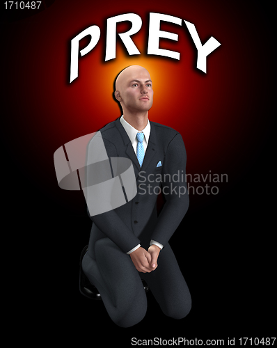 Image of Businessman Preying