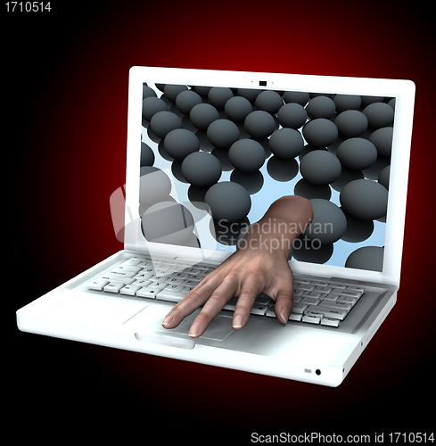 Image of Hand Out Of Laptop