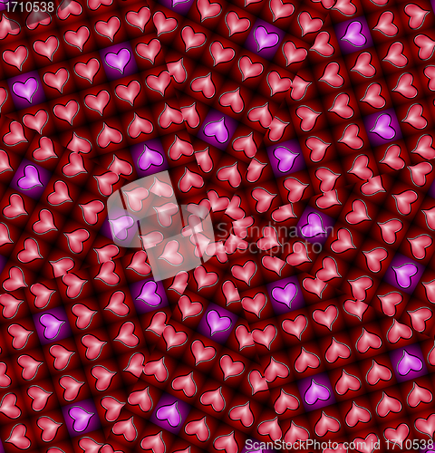 Image of Pink And Red Heart Pattern 
