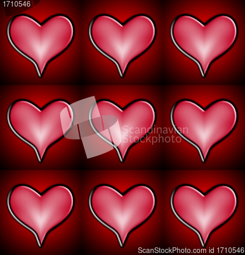 Image of Red And Pink Heart Pattern 