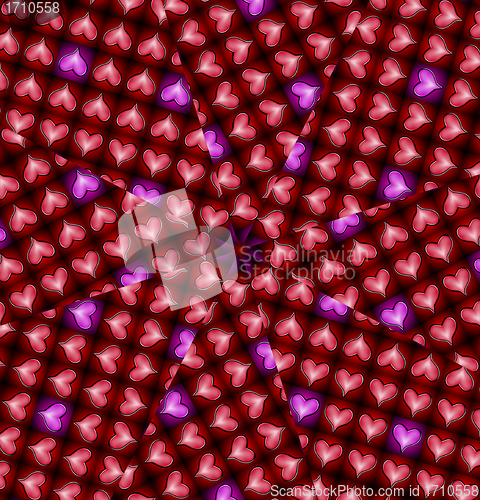 Image of Pink And Red Heart Pattern 
