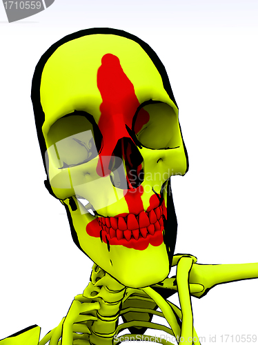 Image of Cartoon Skeleton With Blood 