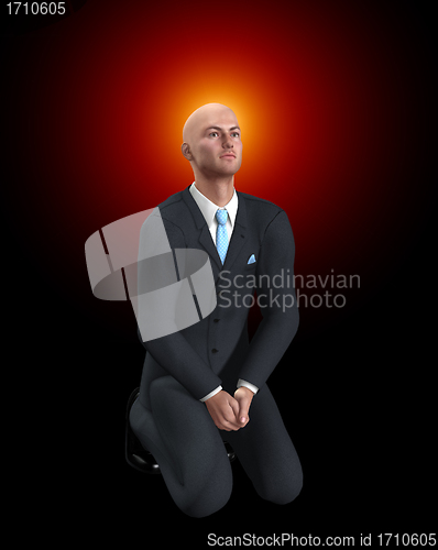 Image of Businessman Preying