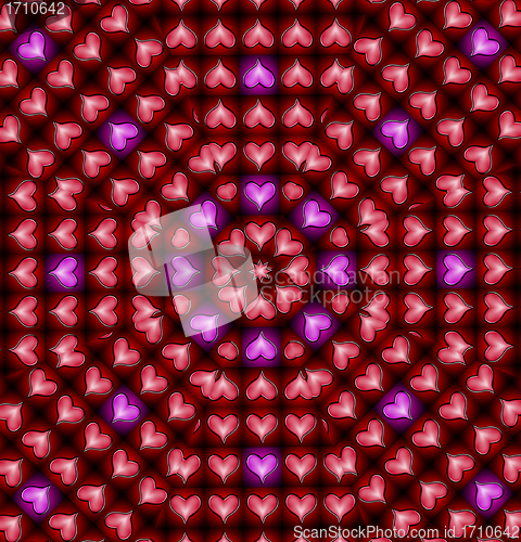 Image of Pink And Red Heart Pattern 