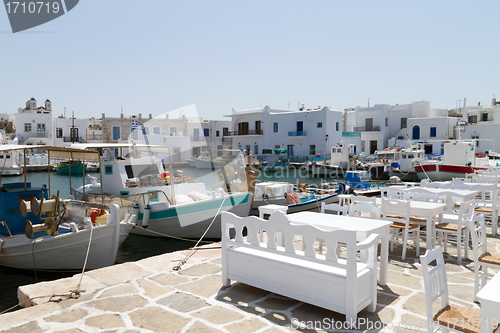 Image of port of Naoussa,  Paros island , Greece