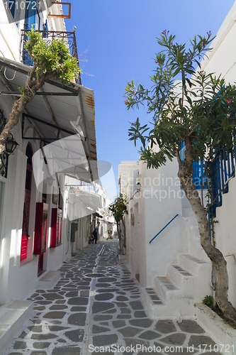 Image of parikia street in greek island Paros