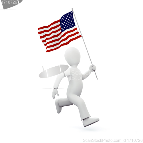 Image of Holding an american flag