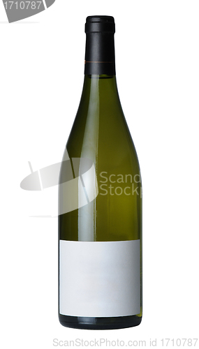 Image of Bottle of wine isolated on 100% white background