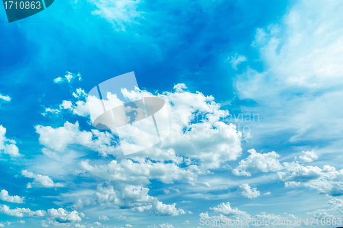 Image of Spring Blue sky with clouds