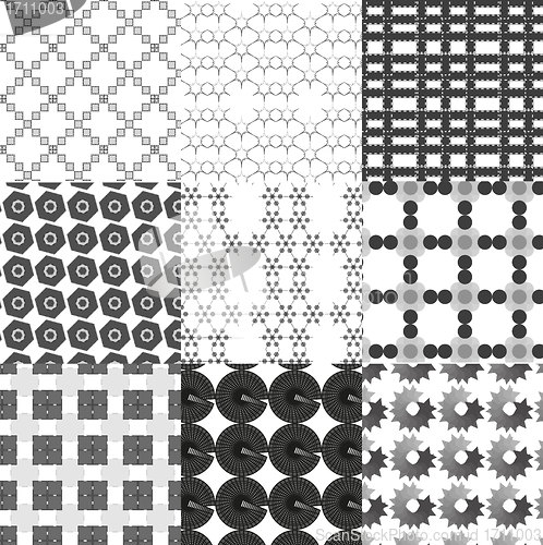 Image of Set of monochrome geometrical patterns