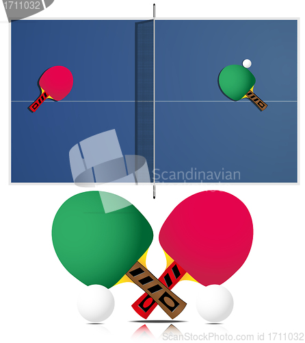 Image of Ping Pong Table and rackets