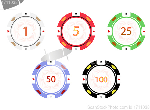 Image of Gambling chips, vector illustration