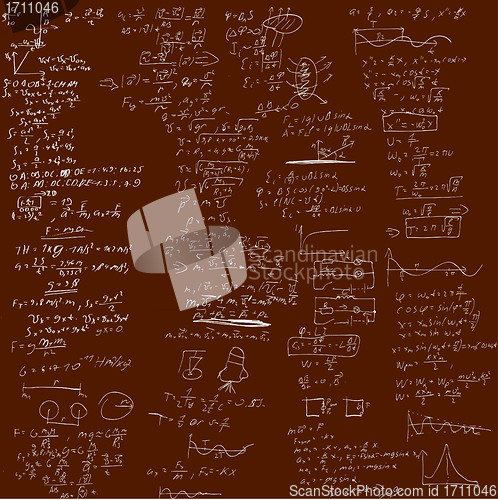 Image of The vector background with physical formulas